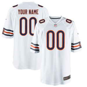Men's Chicago Bears Customized Game White Jersey