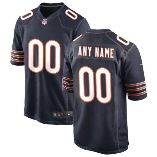 Chicago Bears Navy Customized Game Jersey