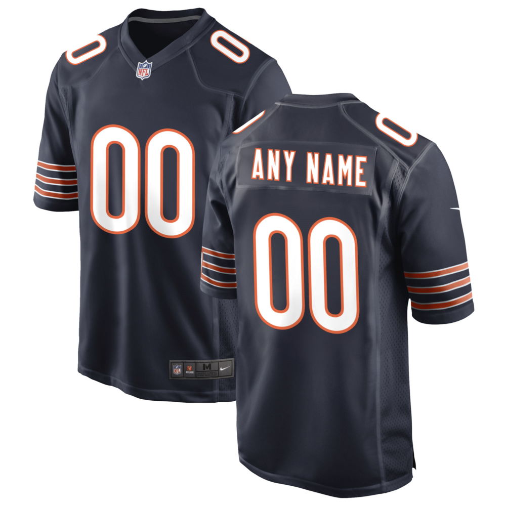 Chicago Bears Navy Customized Game Jersey jerseys2021