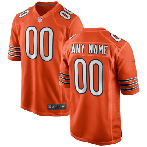 Chicago Bears Orange Customized Game Jersey