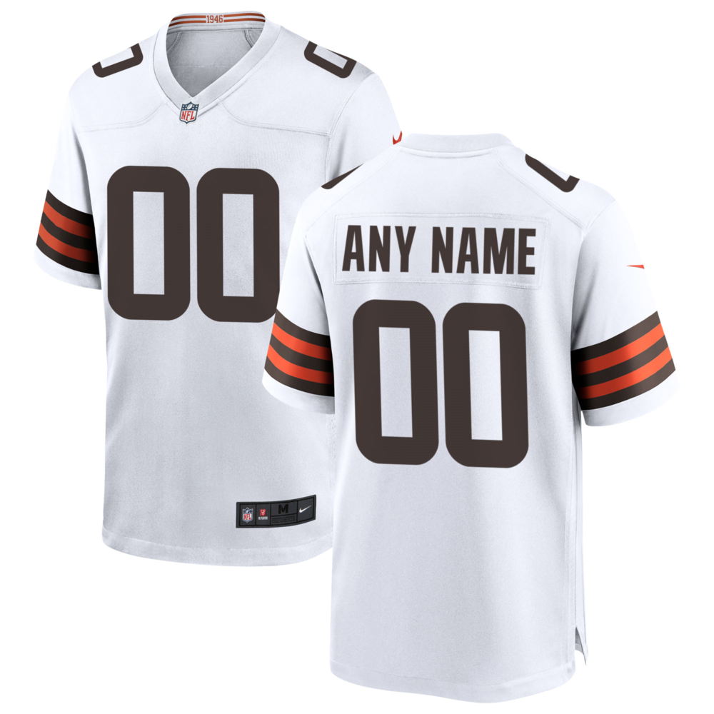 Cleveland Browns White Custom Game Jersey