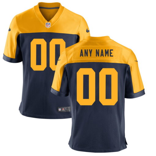 Men's Green Bay Packers Navy Customized Game Jersey