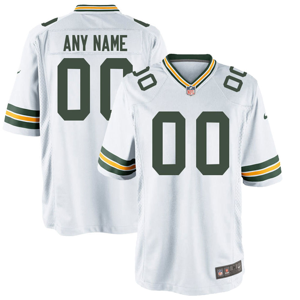 Green Bay Packers White Customized Game Jersey jerseys2021
