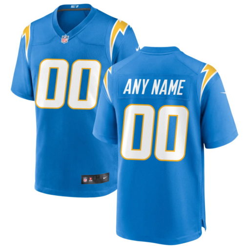 Men's Los Angeles Chargers Powder Blue Custom Game Jersey