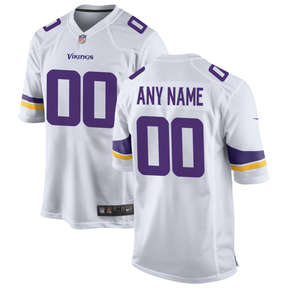 Minnesota Vikings White Custom Game Jersey jerseys2021
