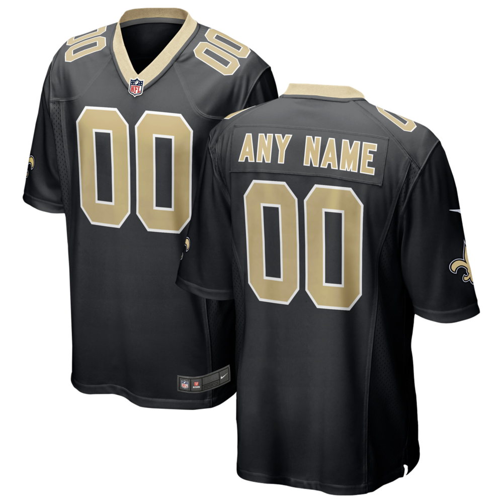 New Orleans Saints Black Custom Game Jersey jerseys2021
