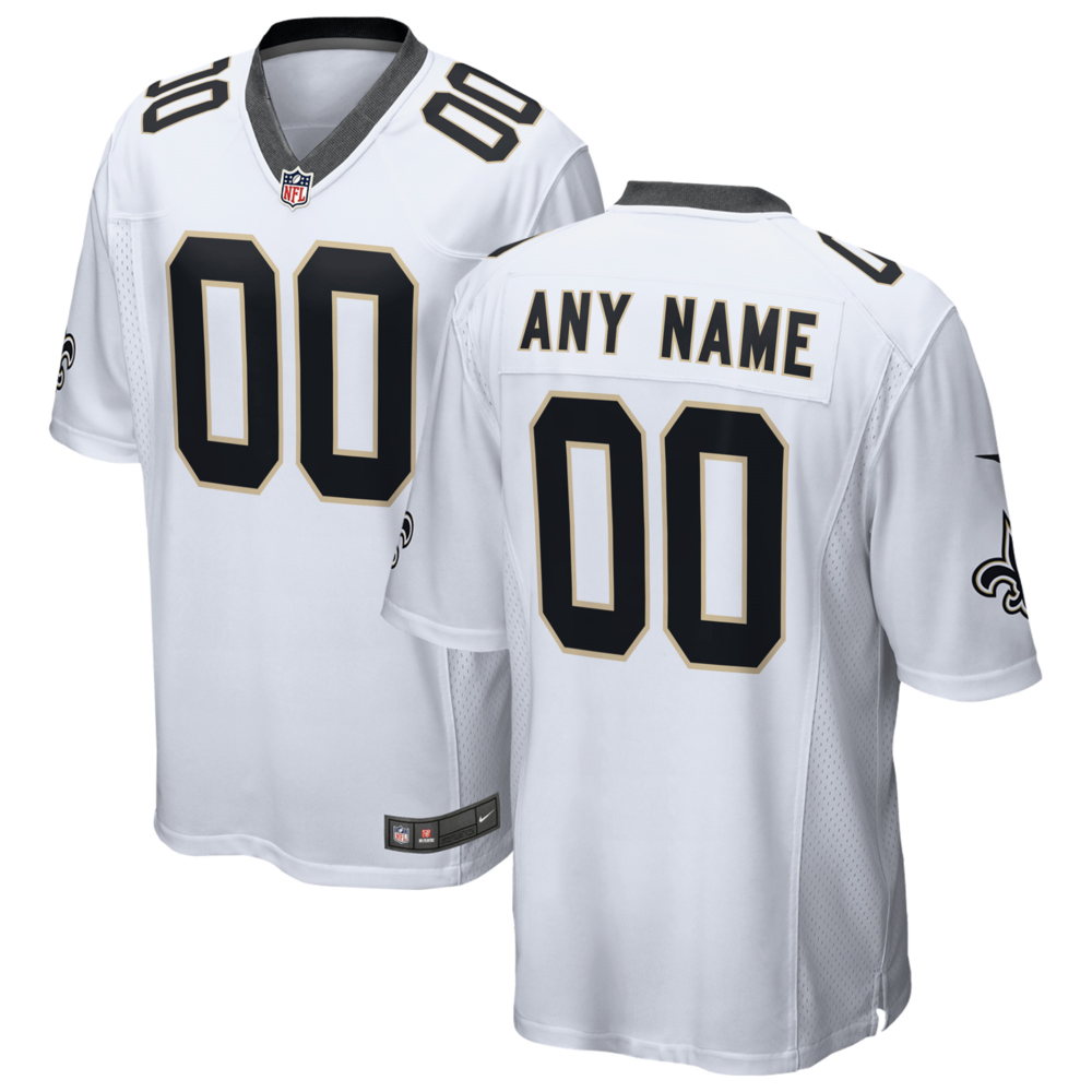 New Orleans Saints White Custom Game Jersey jerseys2021