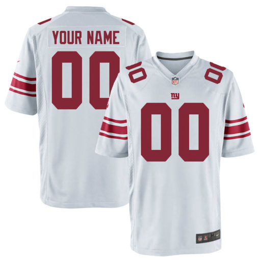 New York Giants White Customized Game Jersey