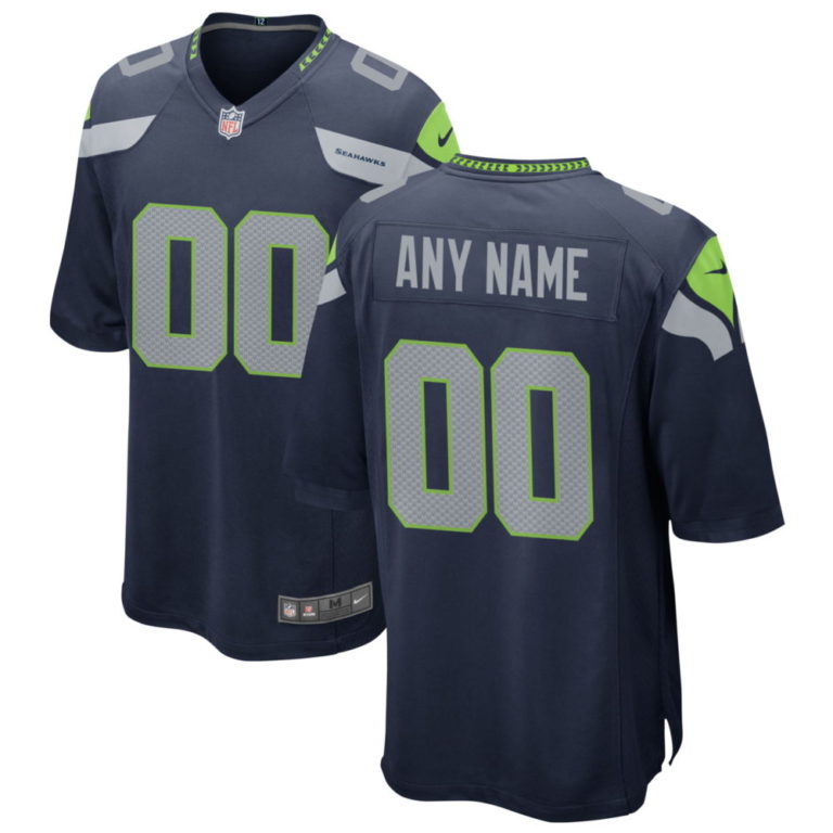 Seattle Seahawks Navy Alternate Custom Game Jersey jerseys2021