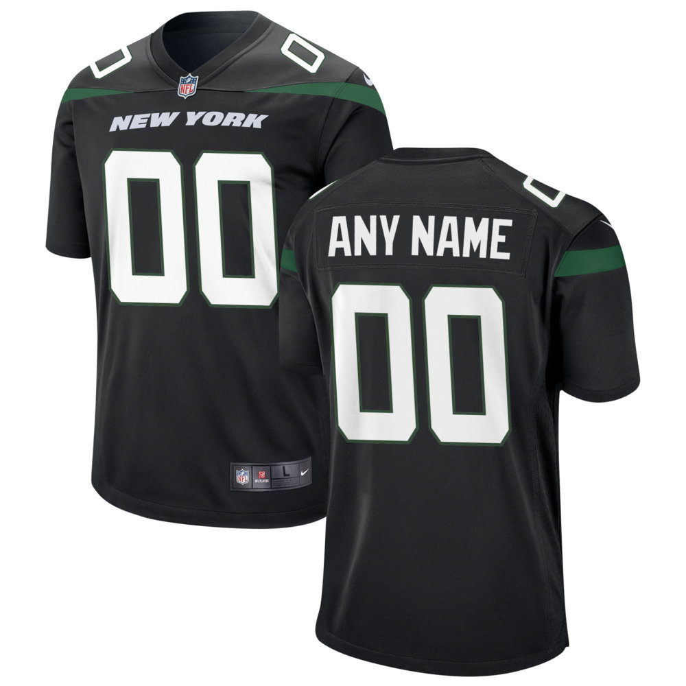New York Jets Custom Black Game Jersey