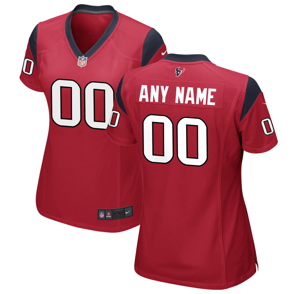 Women's Houston Texans Red Custom Game Jersey jerseys2021