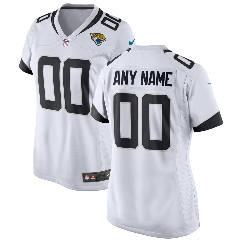 Women's Jacksonville Jaguars White Custom Alternate Game Jersey ...