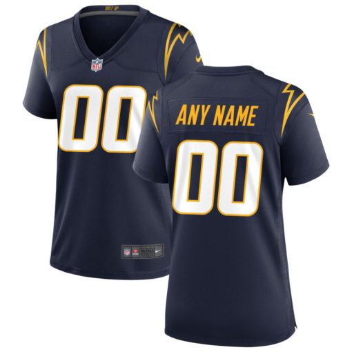 Women's Los Angeles Chargers Navy Alternate Custom Game Jersey
