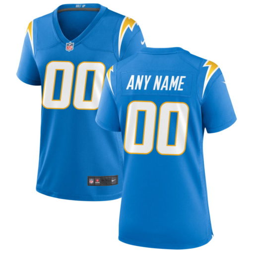 Women's Los Angeles Chargers Powder Blue Custom Game Jersey