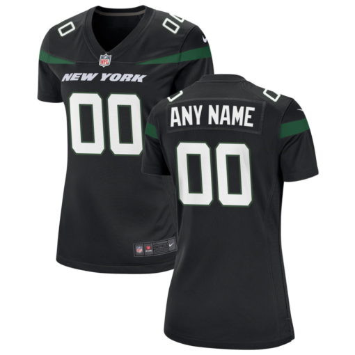 Women's New York Jets Custom Black Game Jersey