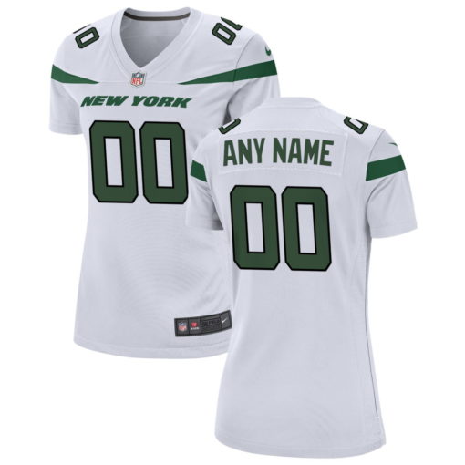 Women's New York Jets Custom White Game Jersey