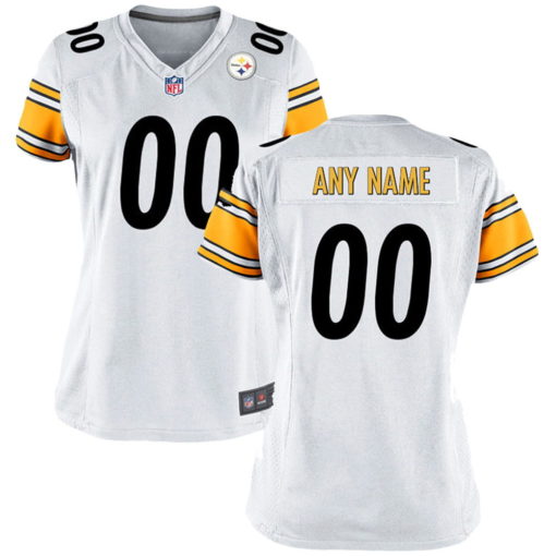 Women's Pittsburgh Steelers White Customized Game Jersey