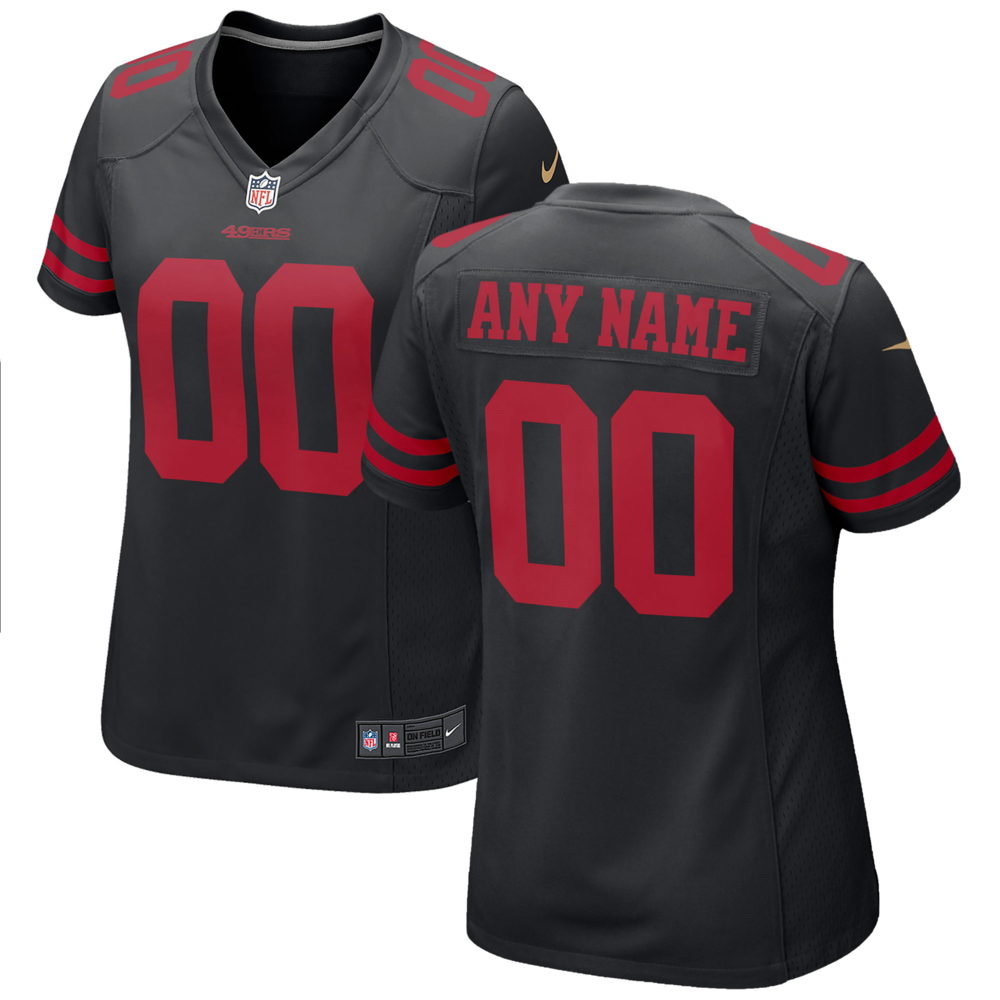 Women's San Francisco 49ers Black Custom Game Jersey - jerseys2021