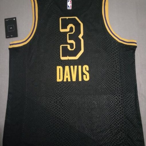 Davis #3 Lakers city edition Black jersey with Love path