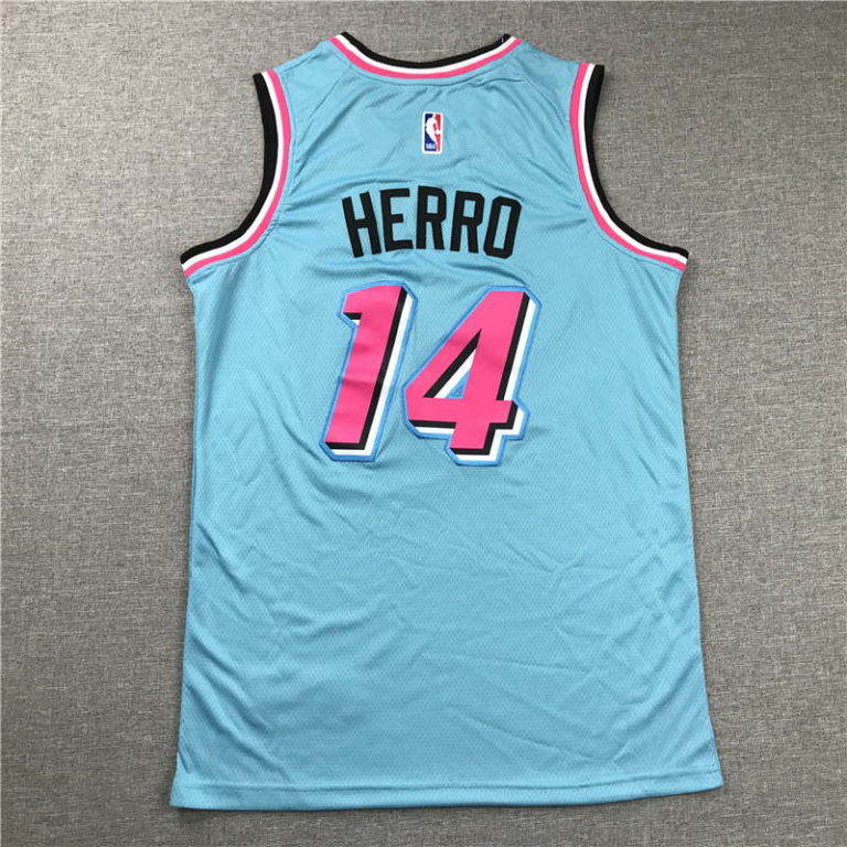 Tyler Herro #14 Miami Heat 2020-21 Blue Pink Rainbow City Jersey