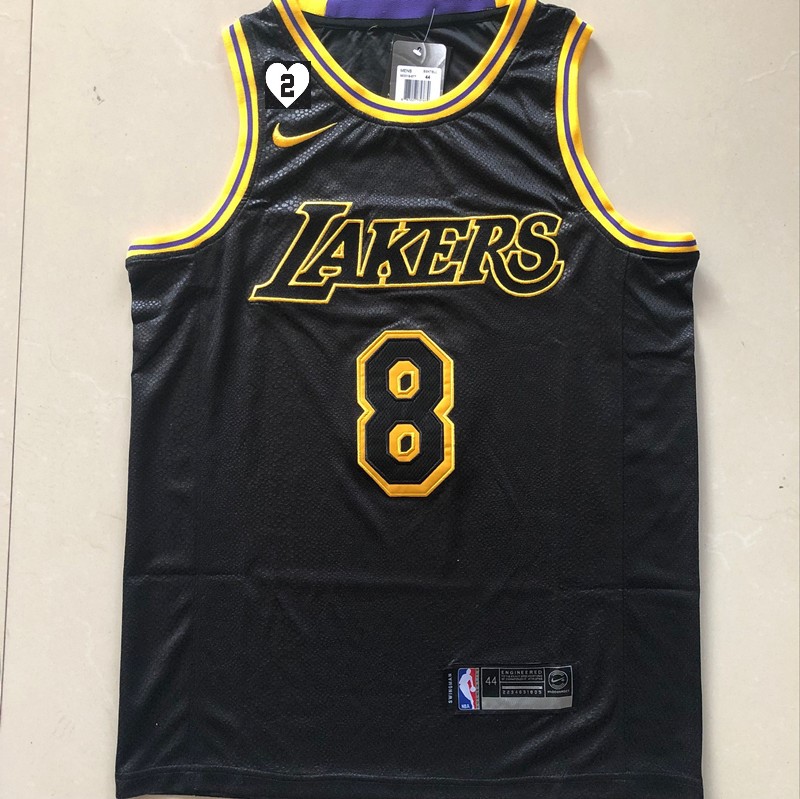 Kobe Bryant #8 Los Angeles Lakers City Edition Black Jersey With Love Path