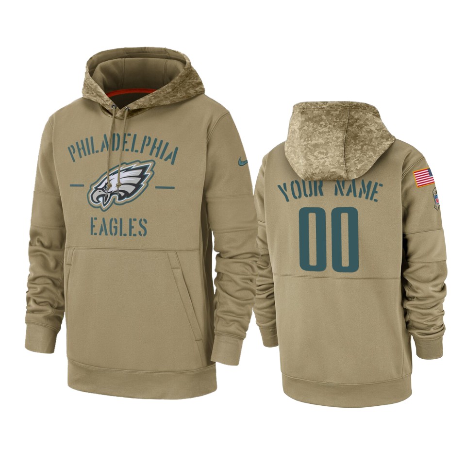 Philadelphia Eagles Custom Tan 2019 Salute to Service Sideline Therma ...