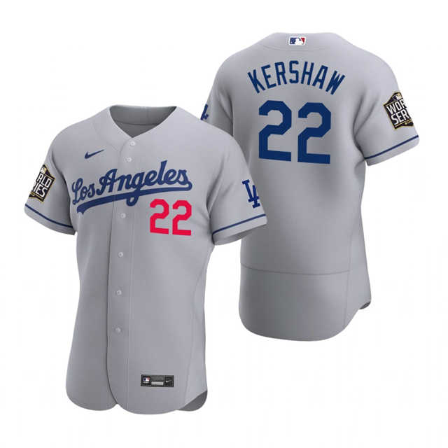 Clayton Kershaw #22 Los Angeles Dodgers 2020 Gray World Series Jersey