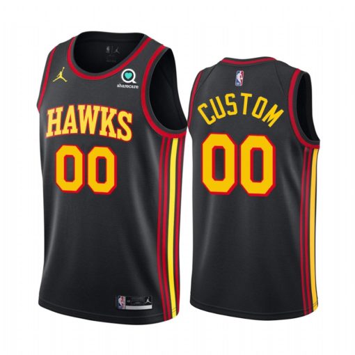 Atlanta Hawks custom 2021 Statement Edition Swingman Black Jersey