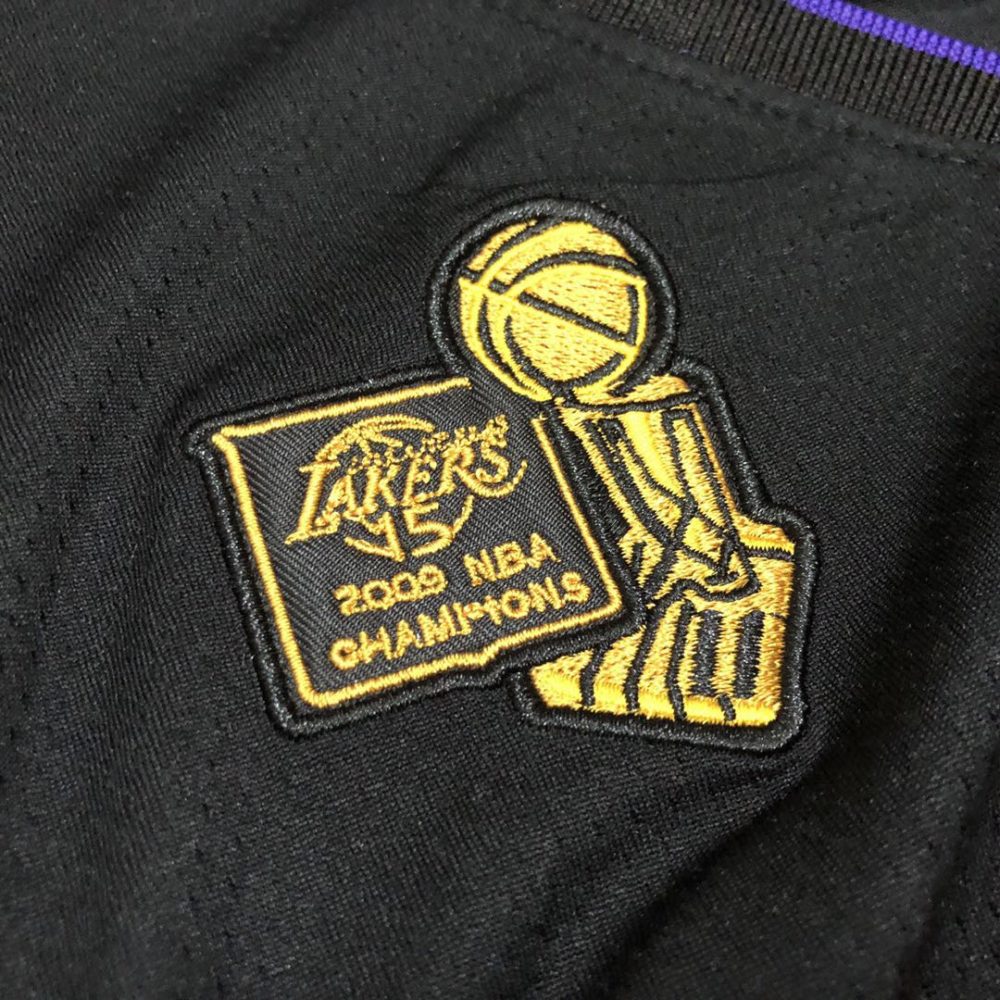 Bryant Lakers champion Authentic jersey black 4