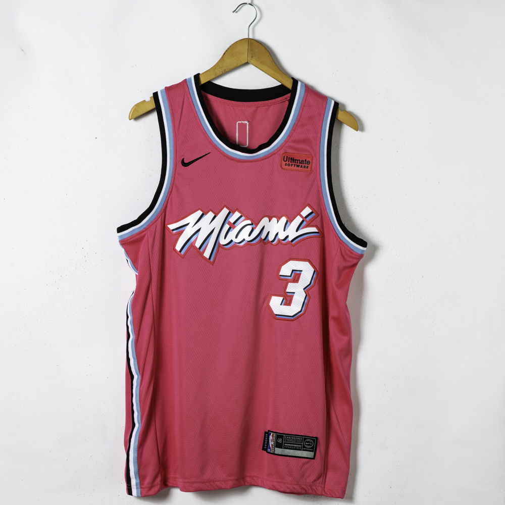 Dwyane Wade #3 Miami Heat Pink 19-20 City Edition Swingman Jersey