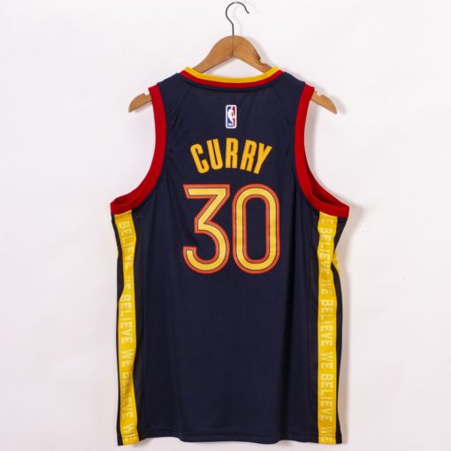 Stephen Curry Golden State Warriors Navy City Edition Oakland 2020-21 Jersey back