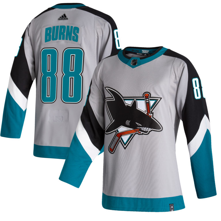 Brent Burns 88 San Jose Sharks Gray 202021 Reverse Retro Jersey