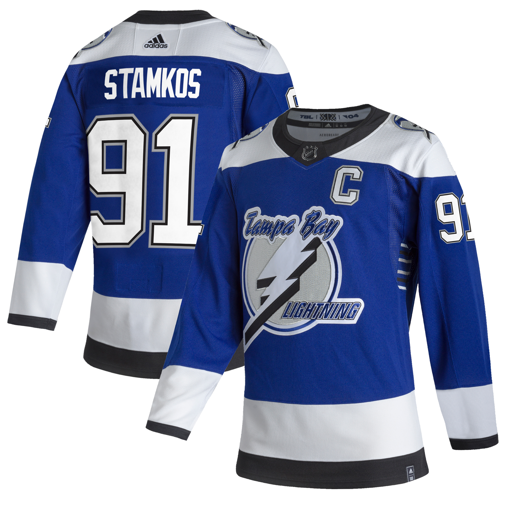 Steven Stamkos #91 Tampa Bay Lightning Blue 2020-21 Reverse Retro Jersey
