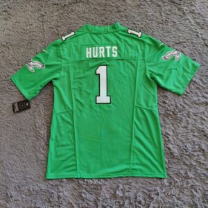 Jalen Hurts Captain Philadelphia Eagles Vapor F.U.S.E. Limited Jersey – Kelly Green - back