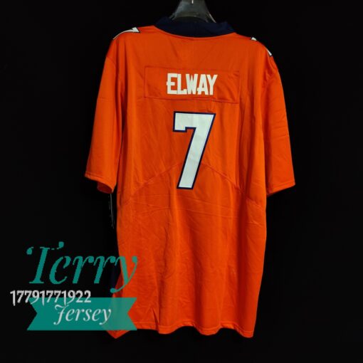 John Elway Denver Broncos Retired Player Limited Jersey - Orange - back