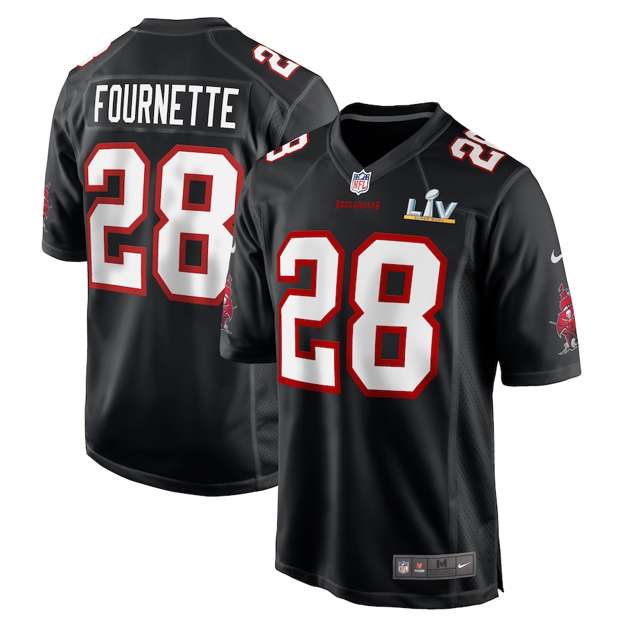 Leonard Fournette #28 Tampa Bay Buccaneers Black 2021 Super Bowl LV Bound Game Fashion Jersey