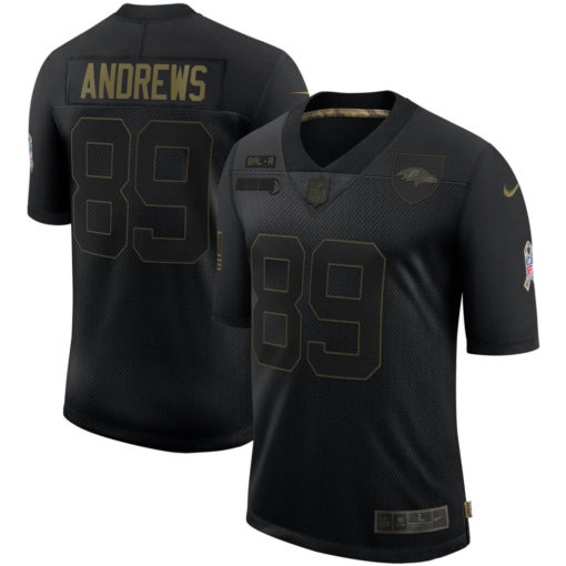 Men's Baltimore Ravens Mark Andrews Nike Black 2020 Salute To Service Limited Jersey