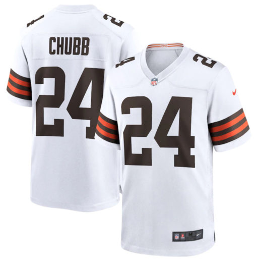 Men's Cleveland Browns Nick Chubb Nike White Game Player Jersey