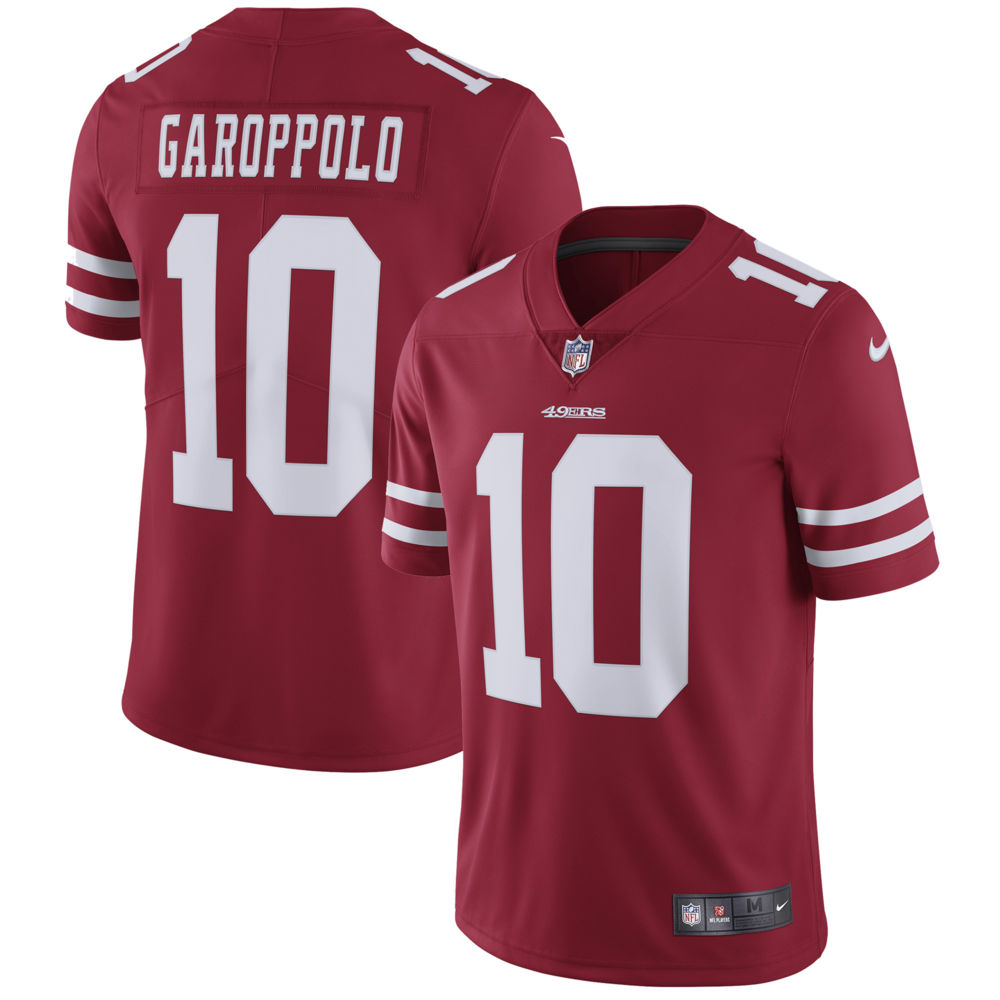 Jimmy Garoppolo #10 San Francisco 49ers 2021 Red Vapor Untouchable Limited Jersey