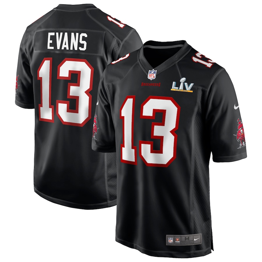 Mike Evans #13 Tampa Bay Buccaneers Black 2021 Super Bowl LV Bound Game Fashion Jersey
