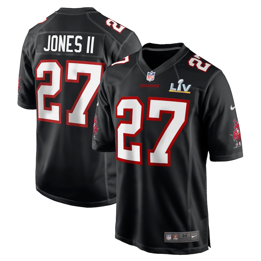 Ronald Jones II #27 Tampa Bay Buccaneers Black 2021 Super Bowl LV Bound Game Fashion Jersey