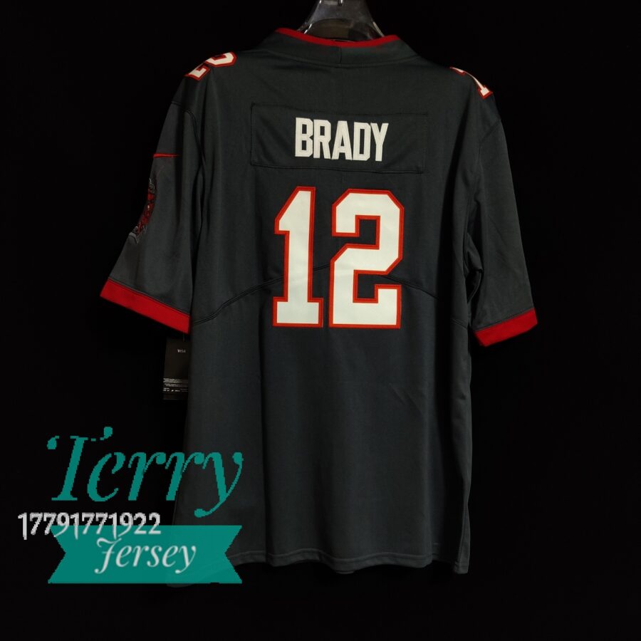 Tampa Bay Buccaneers Tom Brady Pewter Alternate Game Jersey - back