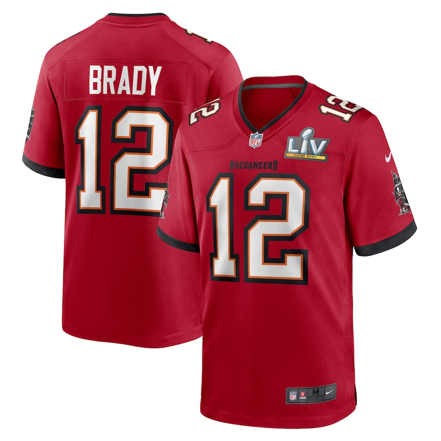 Tom Brady #12 Tampa Bay Buccaneers Red 2021 Super Bowl LV Bound Team Color Game Jersey