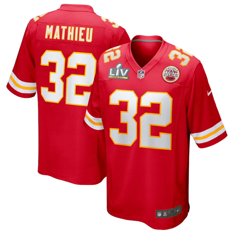 Tyrann Mathieu #32 Red Kansas City Chiefs 2021 Super Bowl LV Bound Game Jersey