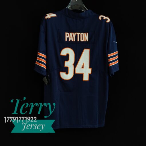 Walter Payton Navy Chicago Bears Retired Player Jersey - back