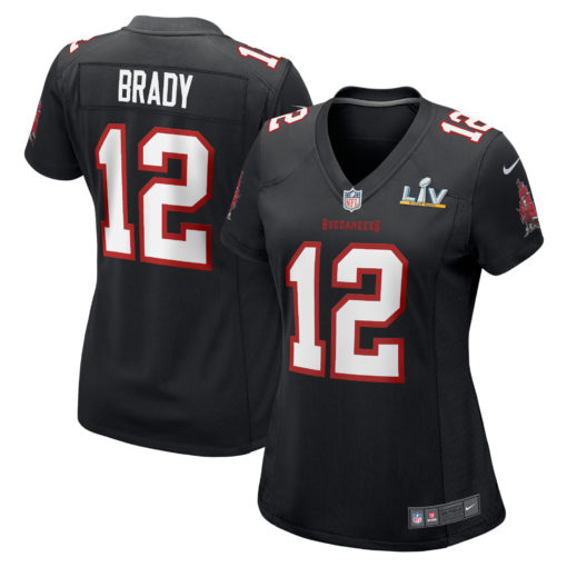 Women's Tom Brady #12 Tampa Bay Buccaneers Black 2021 Super Bowl LV Bound Game Fashion Jersey