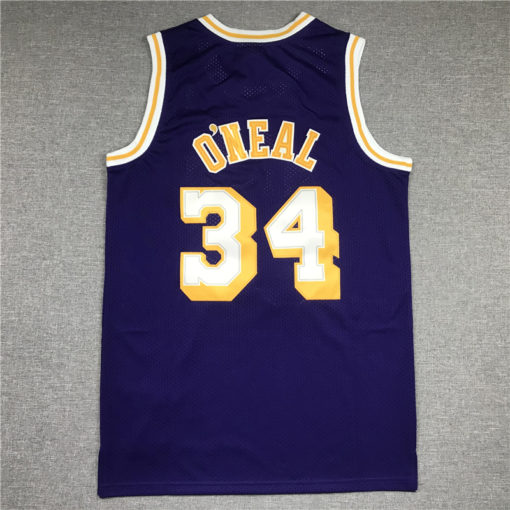 Shaquille O'Neal 34 Los Angeles Lakers 1996-97 M&N Purple Swingman Jersey