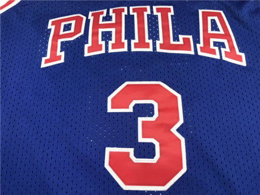 Allen Iverson 3 Philadelphia 76ers 10th Anniversary Blue Jersey