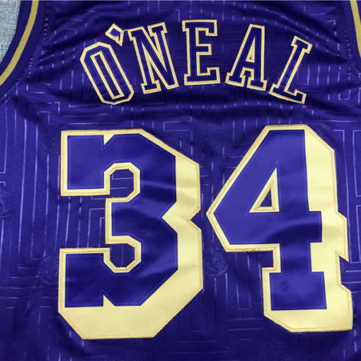 Shaquille O’Neal 34 Los Angeles Lakers 2020 CNY Purple Throwback Jersey