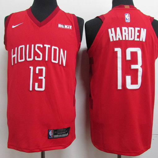 James Harden 13 Houston Rockets 2019 Red Earned Edition Swingman Jersey